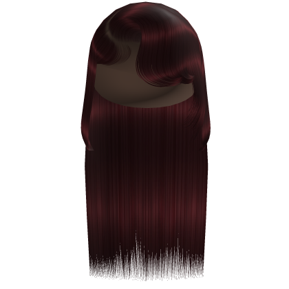 Sleek Side Swoop Bang Straight Hair (Burgundy)