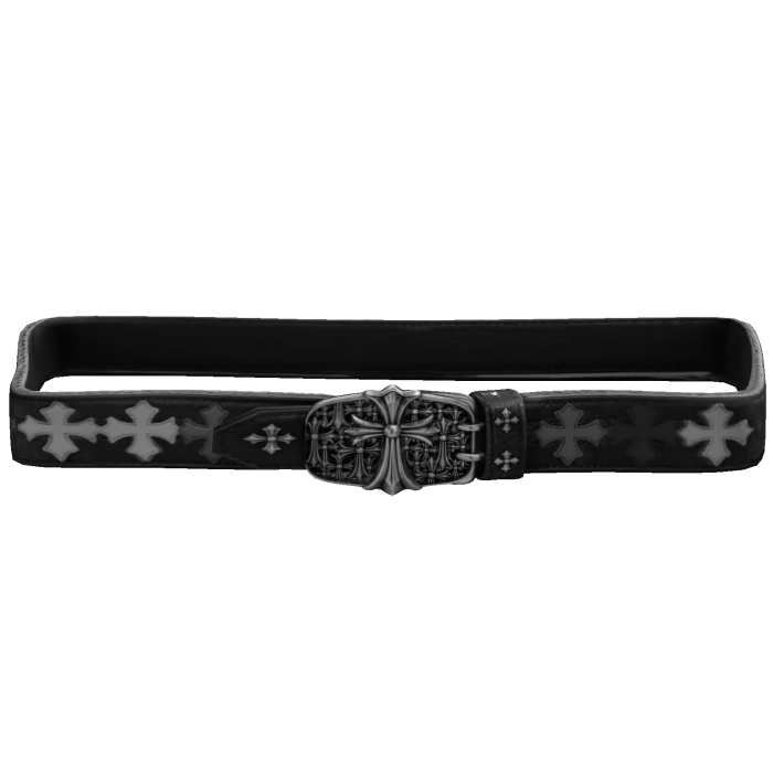 Chrome Hearts Black Cross Leather Belt