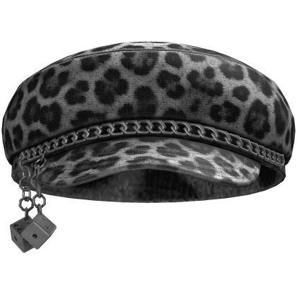 Trendy Chain Cheetah Print Beret (Silver) Roblox item