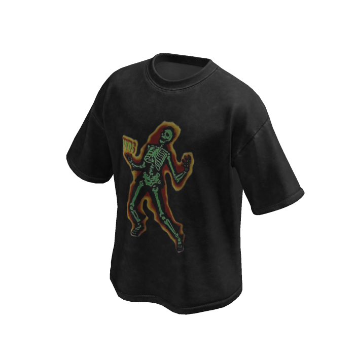Skeleton Black Wash Oversized Shirt