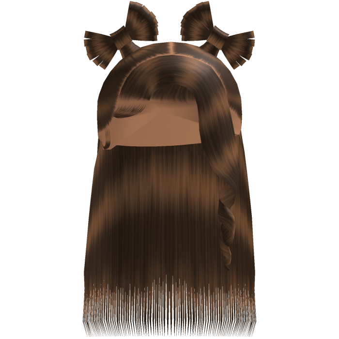 Brown Half Up Twin Bow Sleek Bussdown