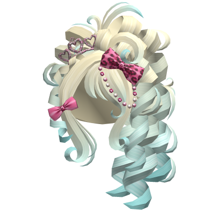 Pink Gyaru Curly Side Pony Sandy Blue Roblox item