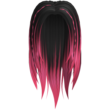 Y2K Scene Black and Pink Streaks Christina Hair Roblox item