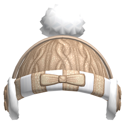 Cute Cozy Winter Beanie w Ear Muffs in Fawn