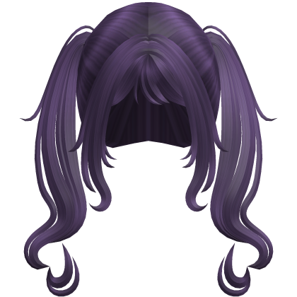 Swirly Curled Long Pigtails (Purple)
