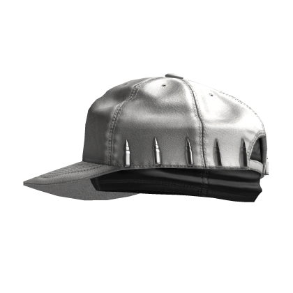 Distressed White Bullet Hat w/ Skull Cap
