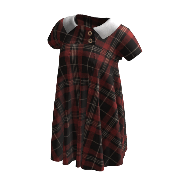 ♡ Cute Kawaii Red Plaid Babydoll Dress