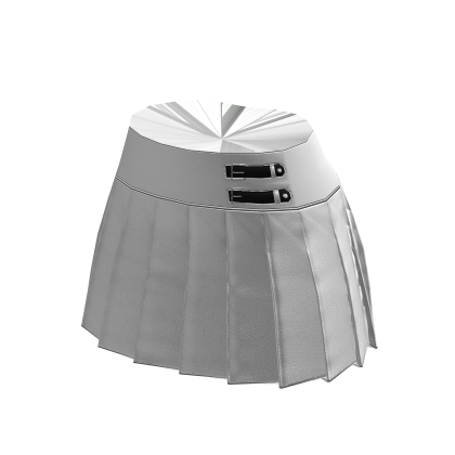 ☆ white high waist pleated skirt