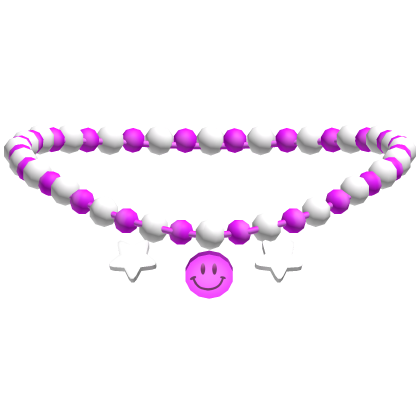 Preppy Smile Pink and White Necklace Roblox item
