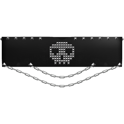Black emo studded skull crop top w/ chains