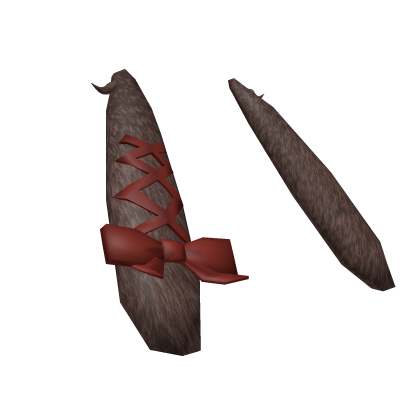 lop-eared brown bunny ear w/ red bow