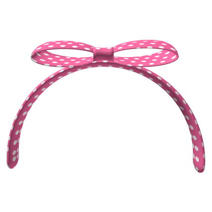 Pink Polka Dot Headband With Bow