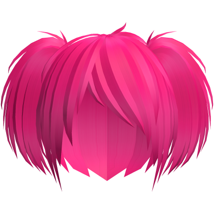 Cute emo messy pink side pigtails