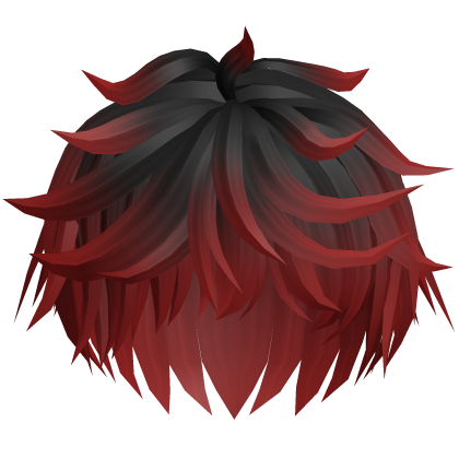 Messy Boy Hair (Black n Red) Roblox item