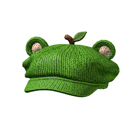 Green Apple Bear Knit Beret
