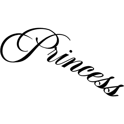 princess cursive text