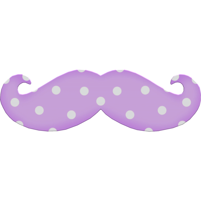Cute Purple Pastel Trendy Polka Dot Mustache