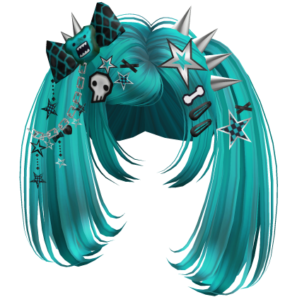 ♡ Scene Spiky Moe Pigtails (Teal)