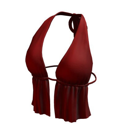 Hem Halter Neck Top Red Y2K Baddie Tee Shirt 2000s thumbnail