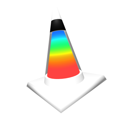 Rainbow Traffic Cone White [Glowing]