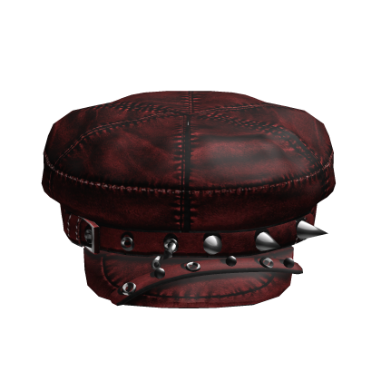 Gothic Emo Spiked Y2K Beret in Red