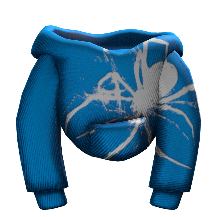 Blue Designer Spider Male Hoodie