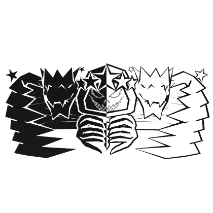 Cartoony black&white Hood Star Dragon Wings Combo