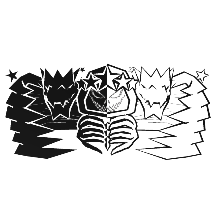 Cartoony black&white Hood Star Dragon Wings Combo