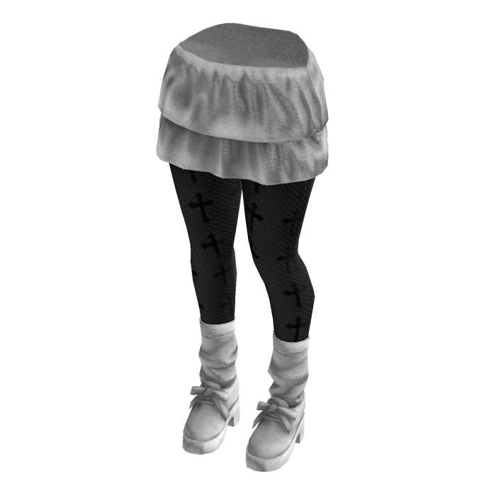  Emo Skirt Gothic Tights (White White)