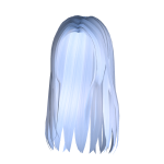 Blue Preppy Long Sleek Hair