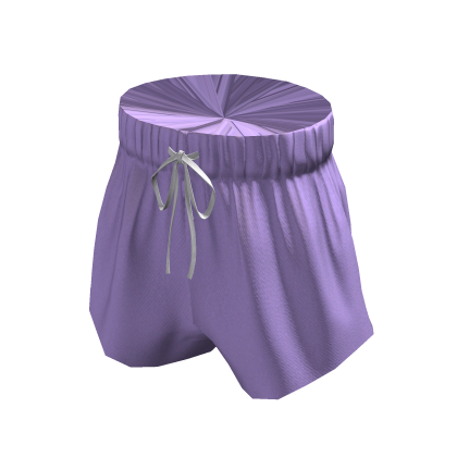 Cotton High-Waisted Shorts - Purple thumbnail
