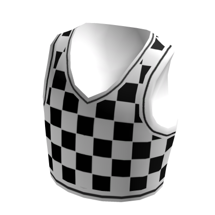 Crop Sweater Vest - Chess