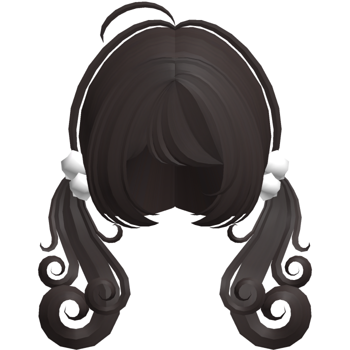cute swirly curly tiny pigtails brown
