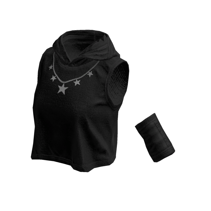 Sleeveless Stylish Hoodie (Black)