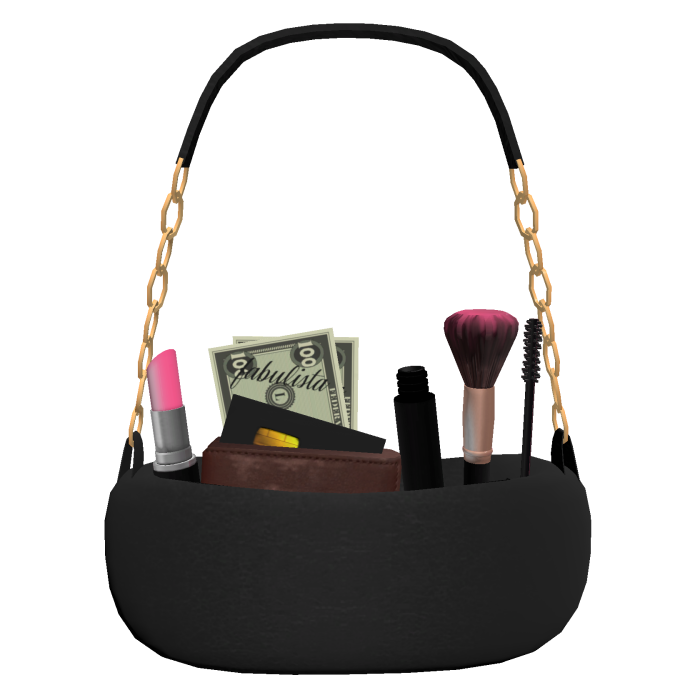 Luxury Makeup Purse w/ Money Wallet in Black