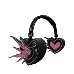 Black/Pink MechaWave heart Cyberpunk Headphones