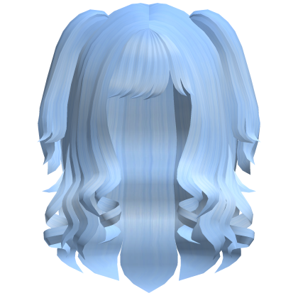 Cute Swirly Curled Pigtails (Blue)