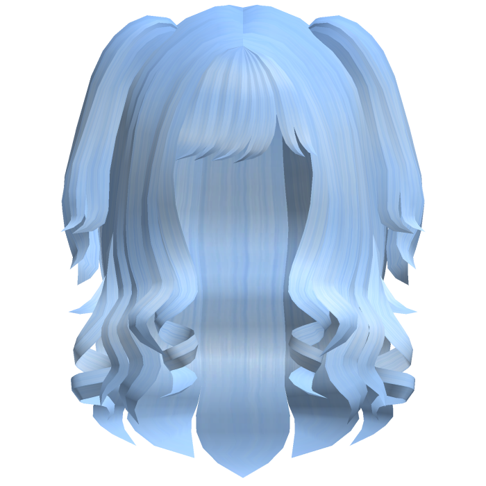 Cute Swirly Curled Pigtails (Blue)