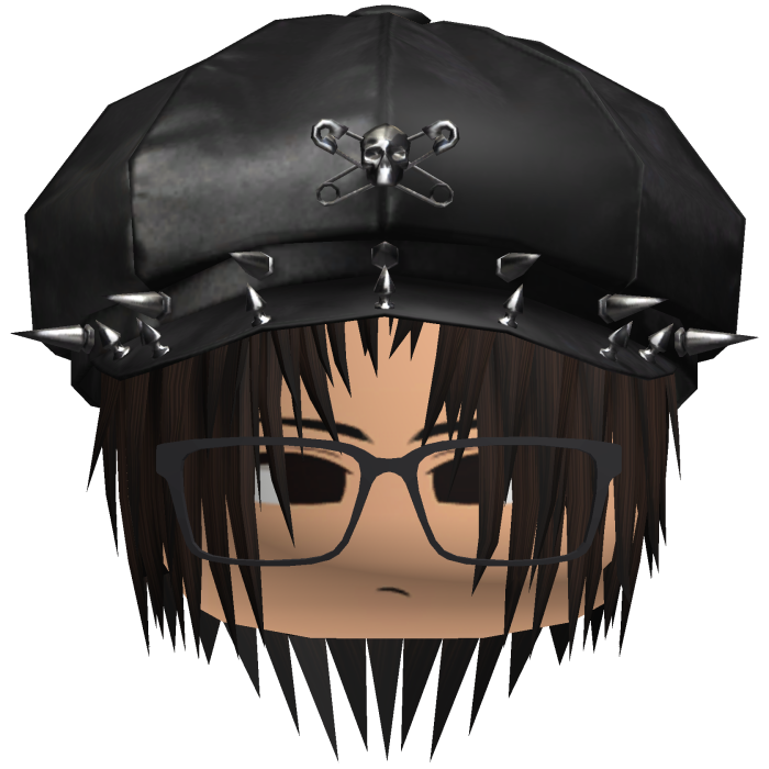 Punk Moe Brown Messy Hair /w Black Hat
