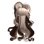 Royal Curly Updo w/ Bangs (Brown & Platinum)