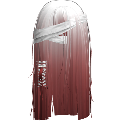 Creepy White Red Monster Hair w White Bandages
