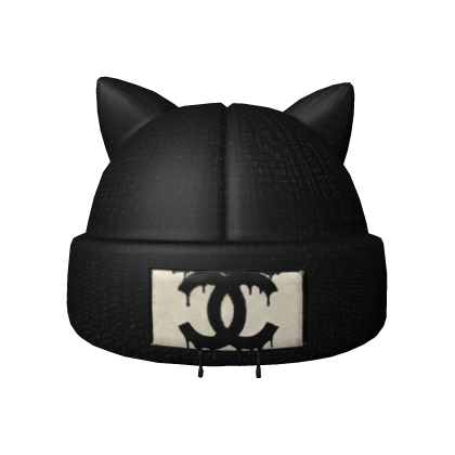 Drippy monogram cat beanie black