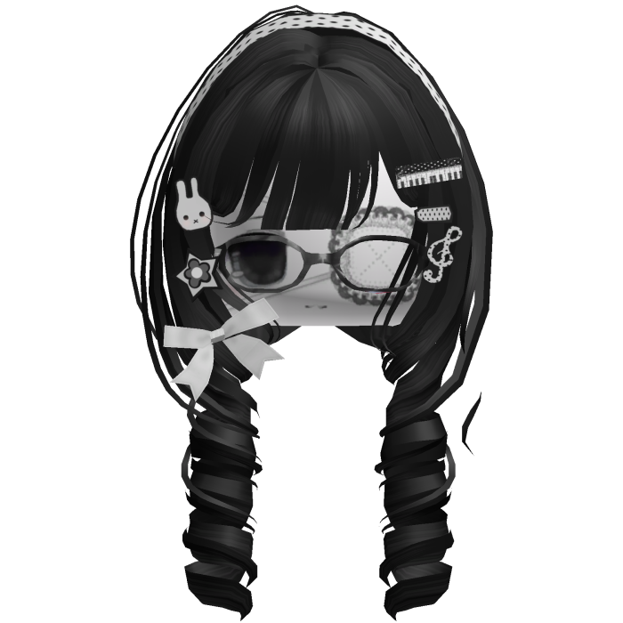 ♡ Moe Cutesy Curly Hair W/ Moe Face (Black)
