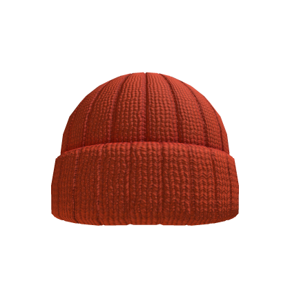 Burnt Orange Coral Ribbed Knit Beanie