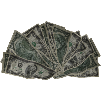 Two Dollar Bills Money Spread