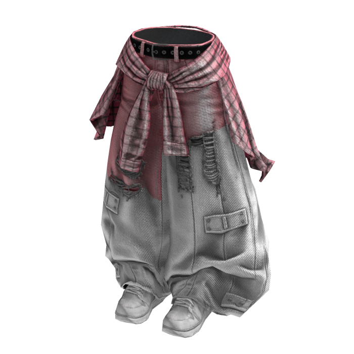Patchwork Grunge Semi-Ripped DenimTears(PinkWhite)