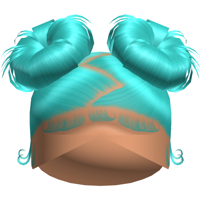 Doll Zig-Zag Part Double Buns (Teal)