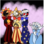 Sun and moon and Luna and eclipse