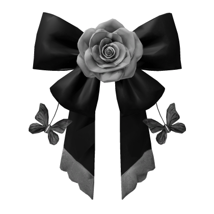 ! Gothic Lolita Vkei Bow Tie Rose - Black Roblox item
