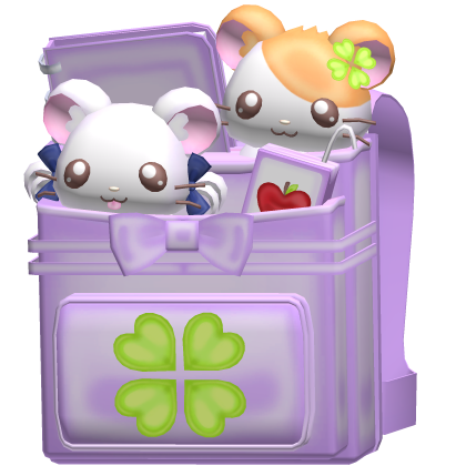♪ 〜 Purple Clover Randoseru + Hamtaro Plushies